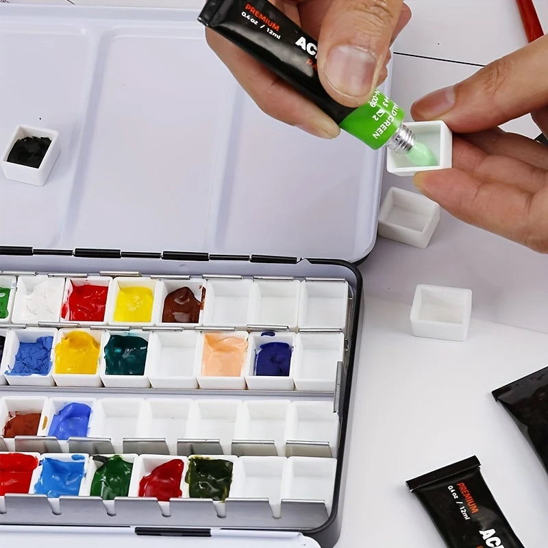 Metal Watercolor Pallete Box