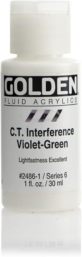 Pro-Art Golden Fluid Acrylic Paint 1 oz-Interference Violet Green