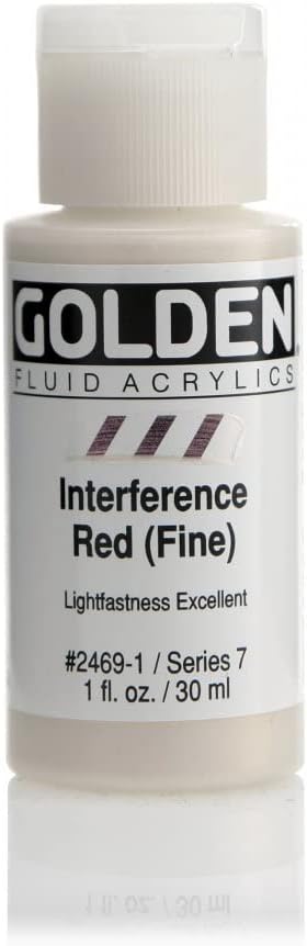Golden Fluid Acrylic Paint 1 Ounce-Interference Red Fine
