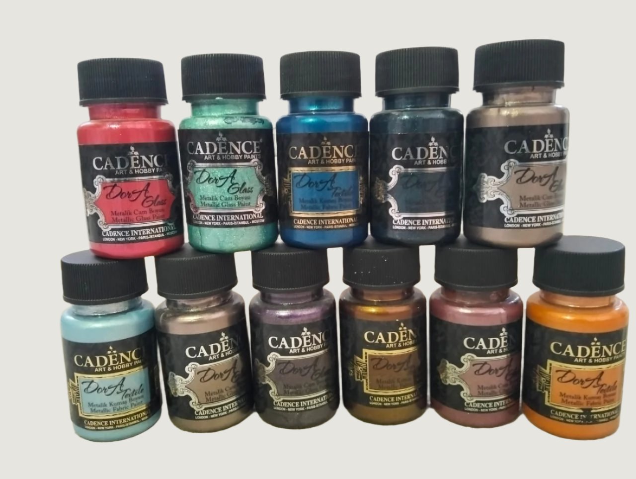 CADENCE DORA METALLIC GLASS PAINT 50ML PACKAGE SET ( 11pcs )