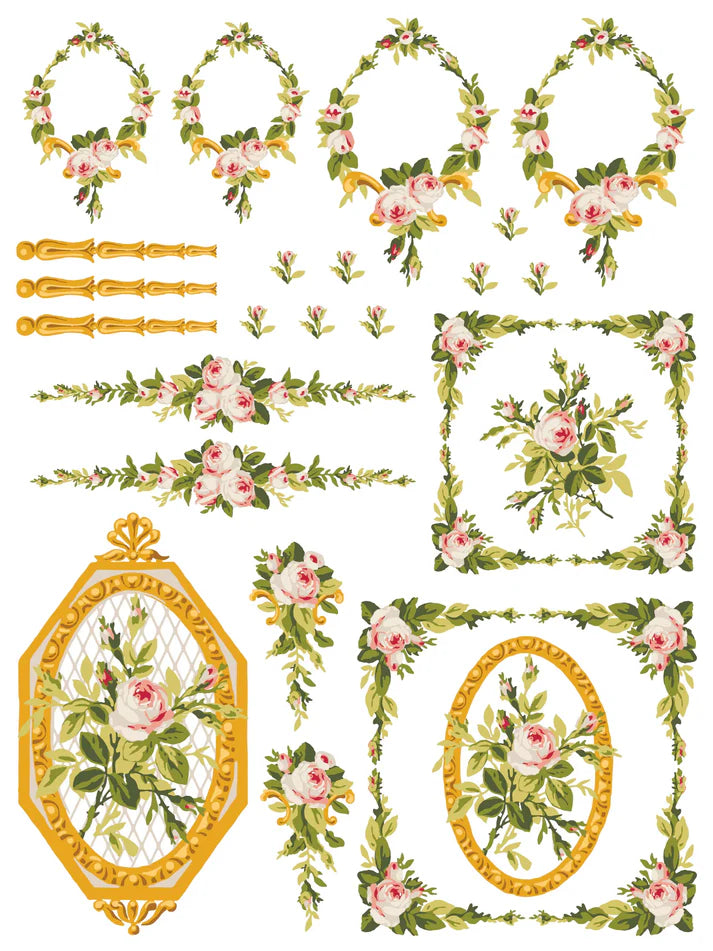 IOD IRON ORCHID DESIGN PAINT INLAY ( PETITE FLUER PINK ) 12X16 SHEET