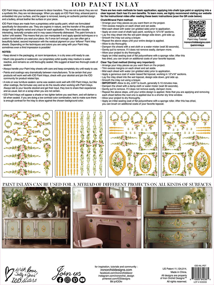 IOD IRON ORCHID DESIGN PAINT INLAY ( PETITE FLUER PINK ) 12X16 SHEET