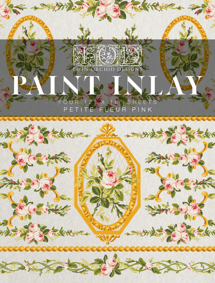IOD IRON ORCHID DESIGN PAINT INLAY ( PETITE FLUER PINK ) 12X16 SHEET