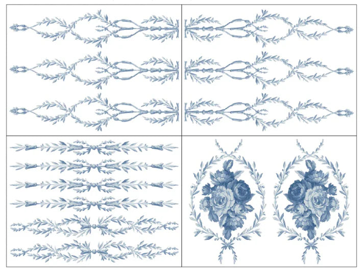 IOD IRON ORCHID DESIGN PAINT ILAY 9 TROMPE L'OELL BLUE ) 12X16 SHEET