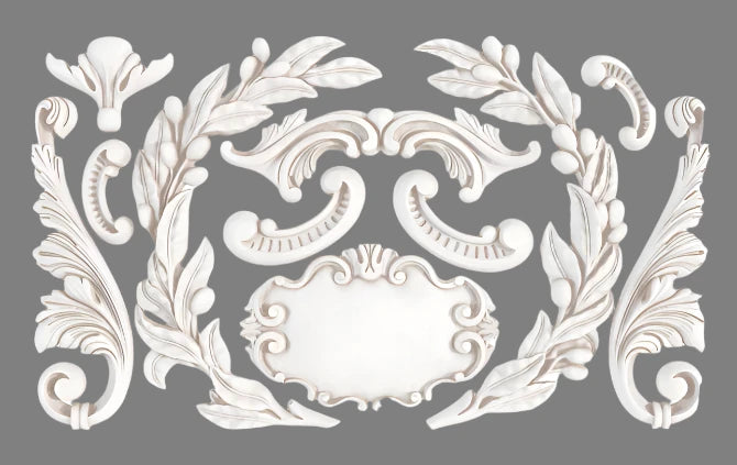 IOD IRON ORCHID DESIGN DECOR MOULDS ( OLIVE CREST )