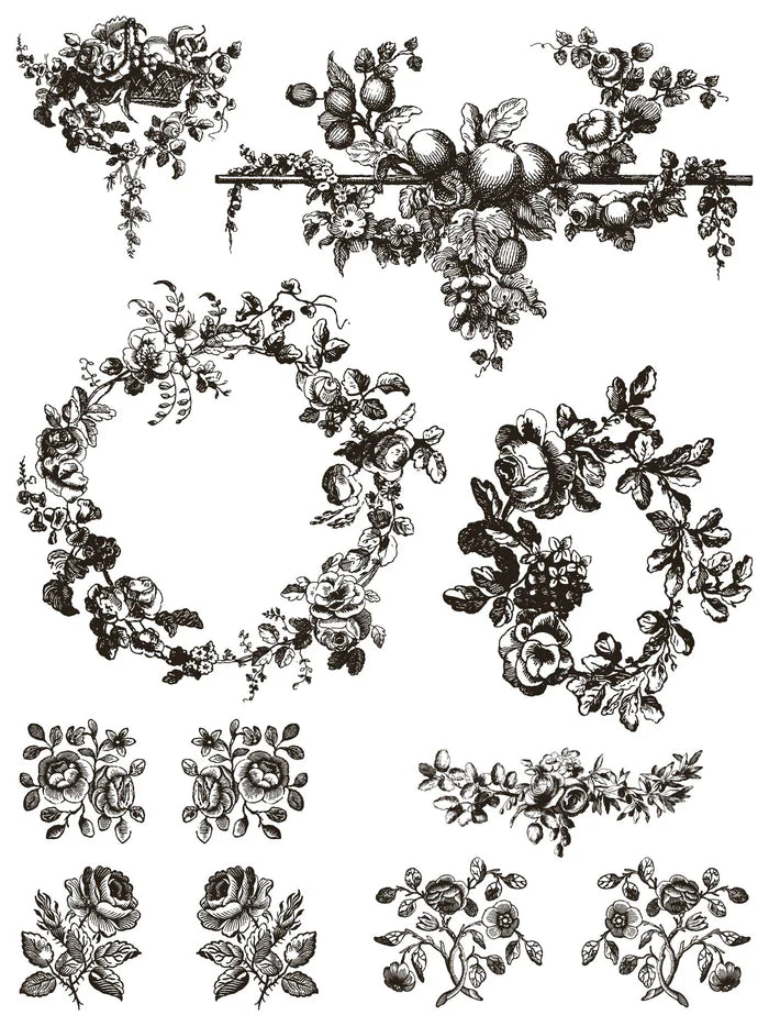 IOD IRON ORCHID DESIGN ( DEFLT TRADITIONS NOIR ) 12X16 SHEET