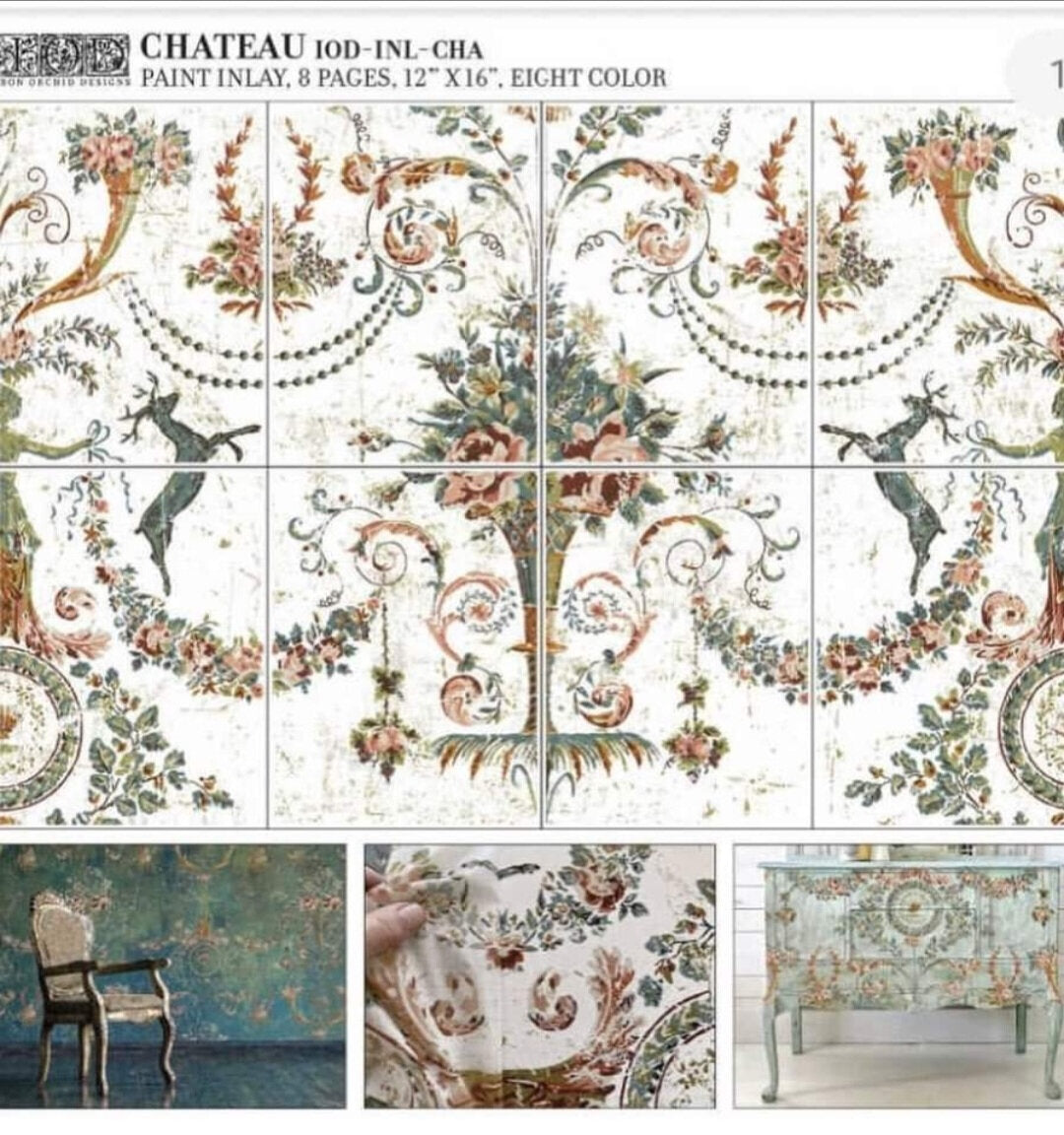 IOD IRON ORCHID DESIGN PAINT INLAY ( CHATEAU ) 12X 16 SHEET