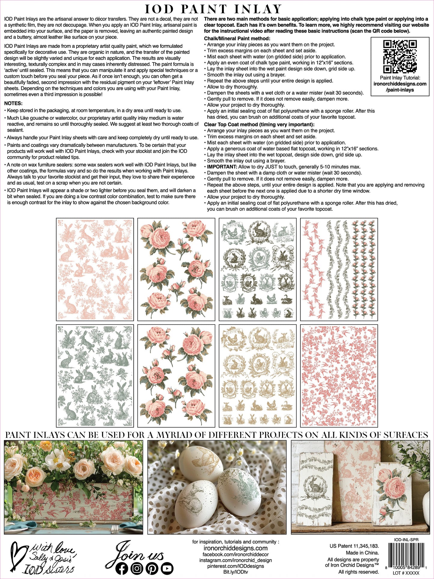 IOD Paint Inlay Spring Melody 12x16 Sheet