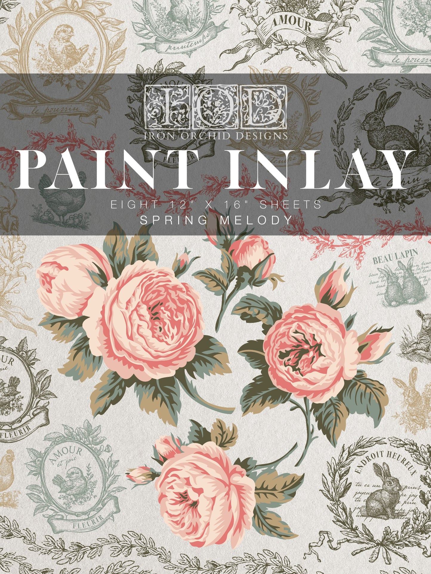 IOD Paint Inlay Spring Melody 12x16 Sheet