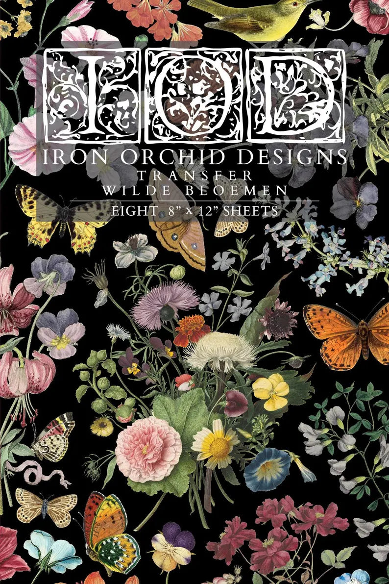 IOD Transfer Wild Bloemen 8x12 sheet
