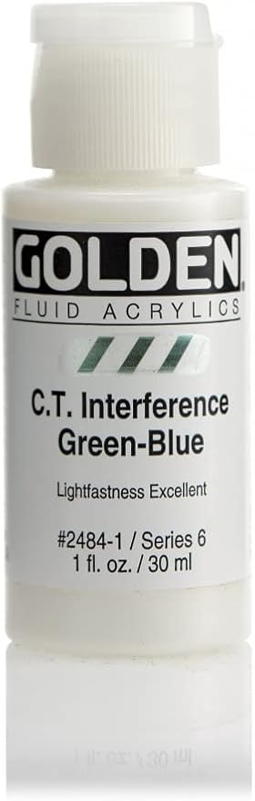 طلاء أكريليك سائل ذهبي من برو-آرت، 1 أونصة - أخضر مزرق متداخل