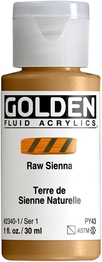 طلاء أكريليك سائل من جولدن، 1 أونصة - سيينا خام