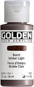 Golden Artist Colors Fluid Acrylic Paint 1 Ounce-Burnt Umber Light