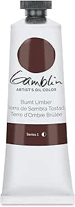 GAMBLIN OIL COLORS BURNT UMBER 37ML