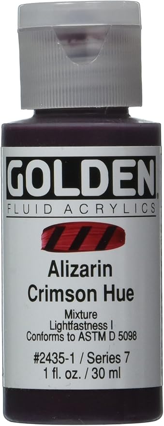 طلاء أكريليك سائل ذهبي، 1 أونصة - لون قرمزي أليزارين تاريخي