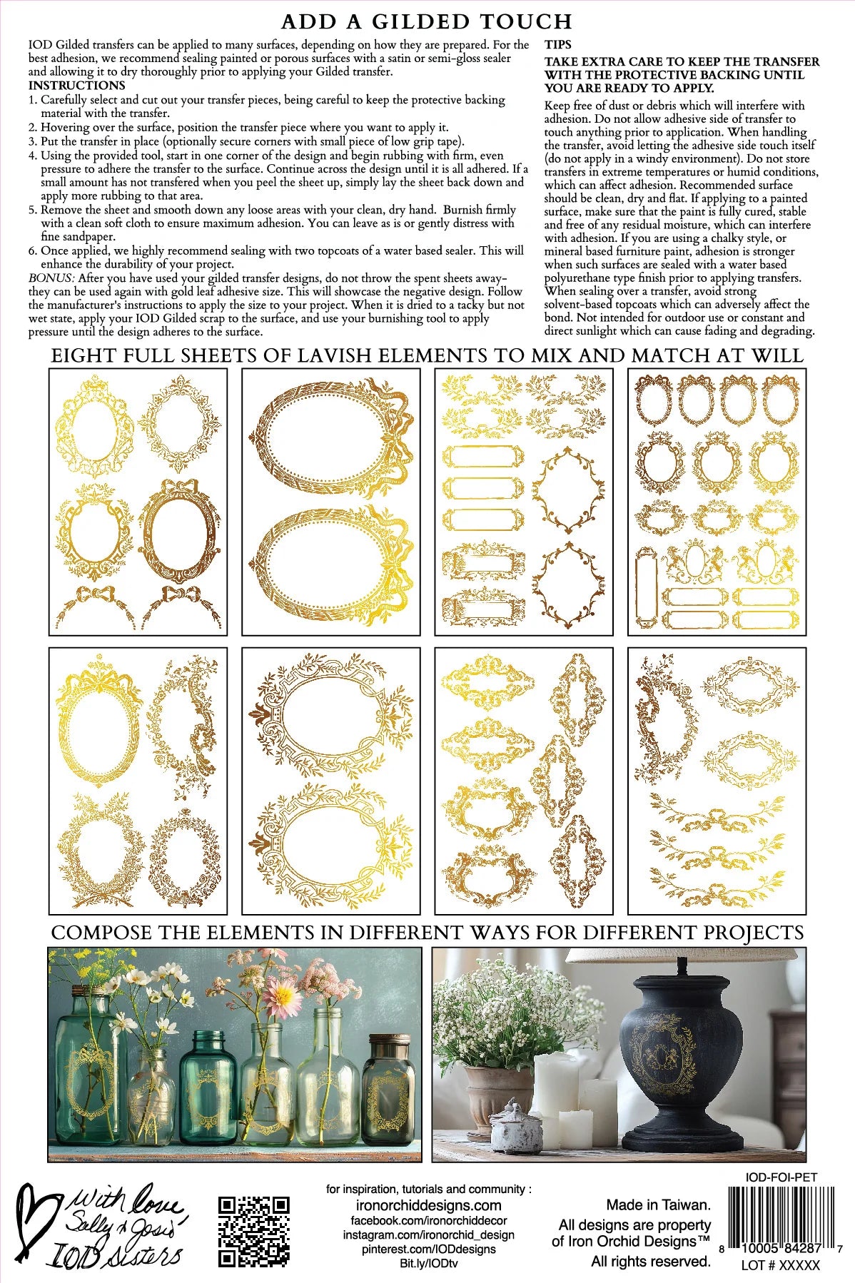 IOD GILDED PETIT ORNEMENTS 8x12 sheet